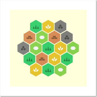 Minimalist Settlers Tile Board Games Posters and Art